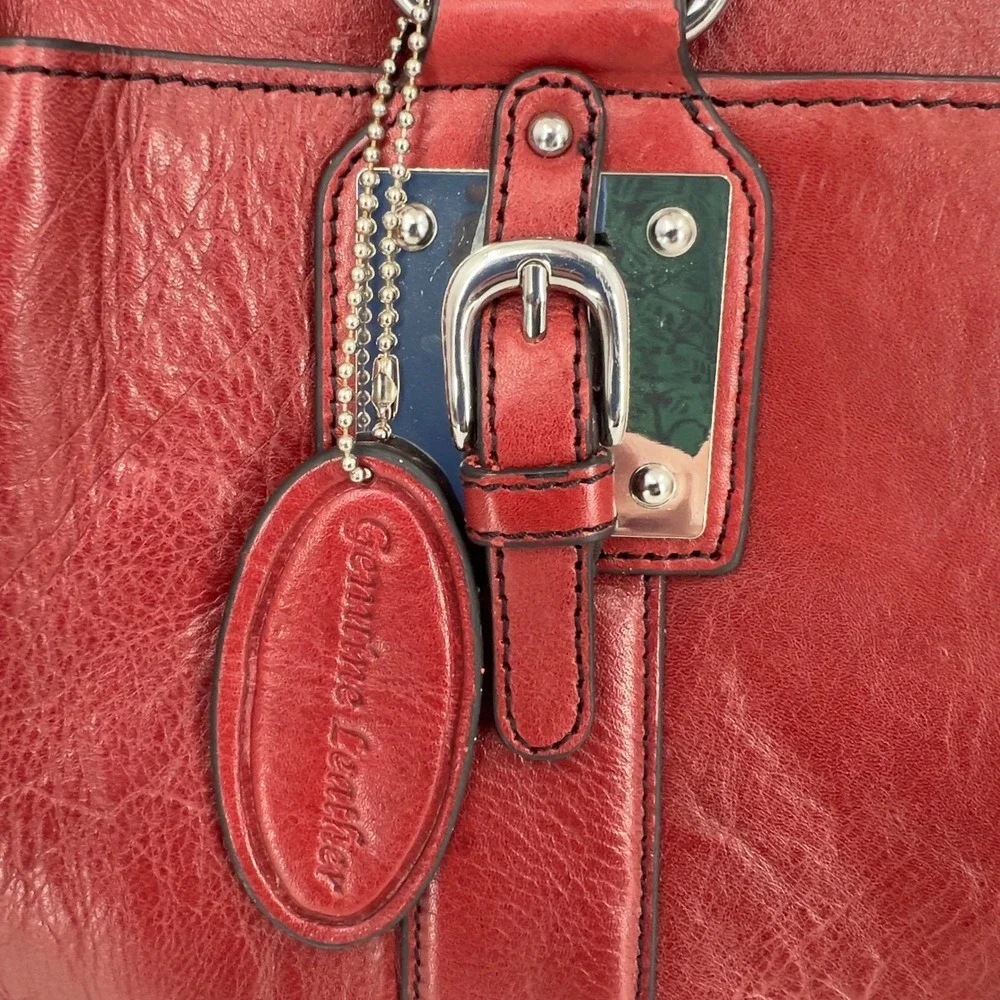 NWT Vintage Y2K Wilson's Red Leather Briefcase Laptop Messenger Bag Crossbody